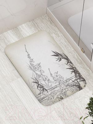 Коврик для ванной JoyArty Цветущее дерево с пальмами / bath_10013