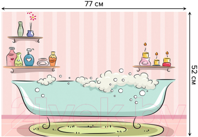 Коврик для ванной JoyArty Пенная ванна / bath_9537
