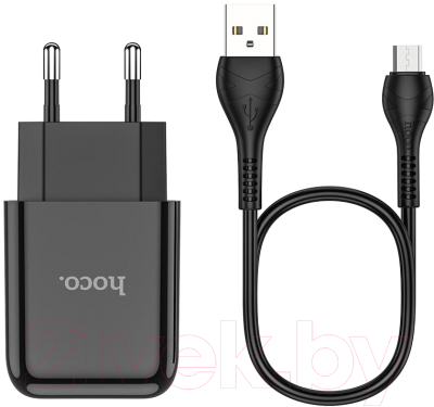 Зарядное устройство сетевое Hoco N2 + кабель AM-MicroBM / 6931474728845