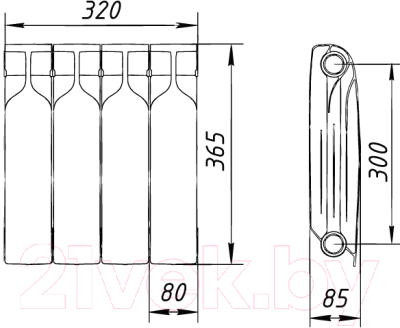 Радиатор биметаллический BiLux Plus R300