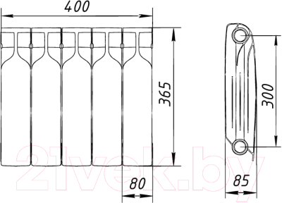 Радиатор биметаллический BiLux Plus R300