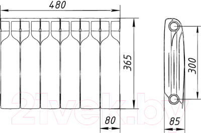 Радиатор биметаллический BiLux Plus R300