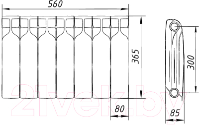 Радиатор биметаллический BiLux Plus R300