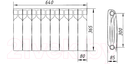 Радиатор биметаллический BiLux Plus R300