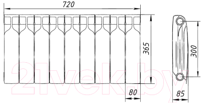 Радиатор биметаллический BiLux Plus R300