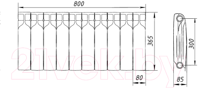 Радиатор биметаллический BiLux Plus R300