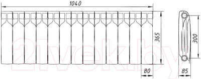 Радиатор биметаллический BiLux Plus R300