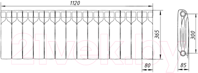 Радиатор биметаллический BiLux Plus R300