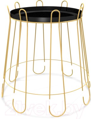 Журнальный столик Sheffilton SHT-CT6 (золото/черный муар) - фото