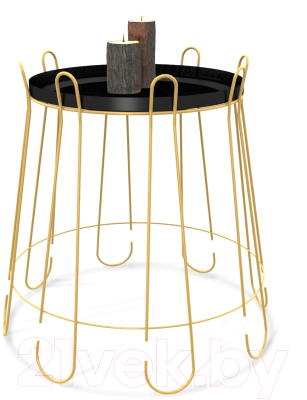 Журнальный столик Sheffilton SHT-CT6 (золото/черный муар)