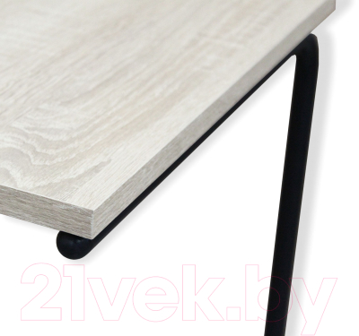 Приставной столик Sheffilton SHT-CT9 (дуб беленый/черный муар)