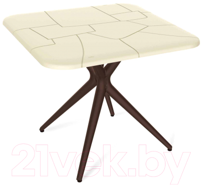 Обеденный стол Sheffilton SHT-TU30/TT30 83x83 (бежевый/коричневый) - фото
