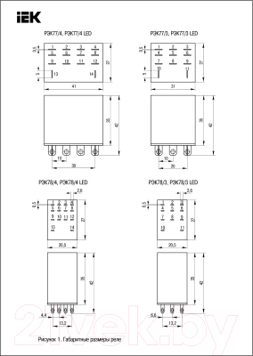 Реле промежуточное IEK RRP20-3-05-024D-LED