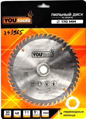 Пильный диск Yourtools 170/30мм Z48 - фото