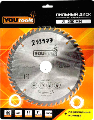 Пильный диск Yourtools Z48 200/32мм - фото