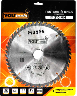 Пильный диск Yourtools 210/32мм Z48 - фото