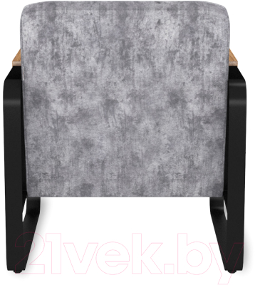 Кресло мягкое Sheffilton SHT-AMS1-1 (дымный микровелюр/черный муар/брашированный коричневый)