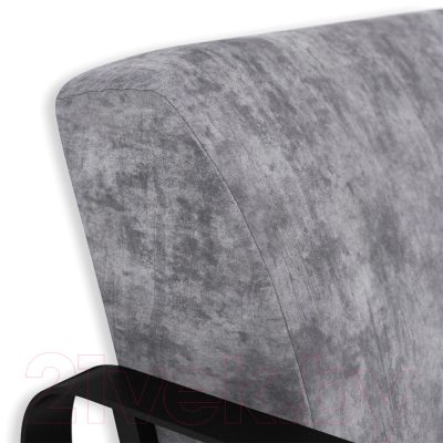 Кресло мягкое Sheffilton SHT-AMS1-1 (дымный микровелюр/черный муар/брашированный коричневый)