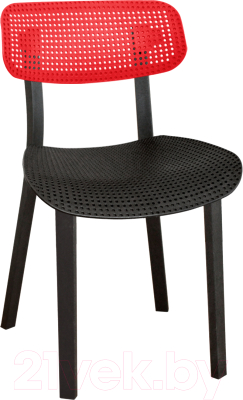 Стул Sheffilton SHT-S85 (черный/красный/черный) - фото