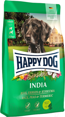Корм для собак Happy Dog Sensible India Рис, горох и куркума / 60961 - фото