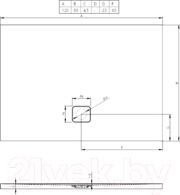 Душевой поддон Riho Basel 406 120x80 / DC161600000000S