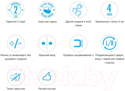 Душевая дверь Deante Flex KTL 622D