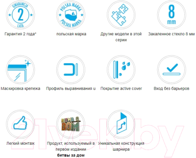 Душевая стенка Deante Abelia KTA 031P