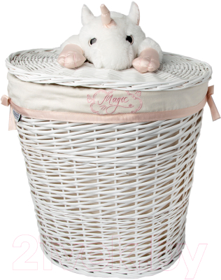 Корзина для белья Natural House Единорог 490x360x550 / EW-86 L (белый) - фото