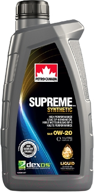 Моторное масло Petro-Canada Supreme Synthetic 0W20 / MOSYN02C12 - фото