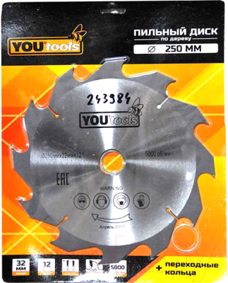 Пильный диск Yourtools Z12 250/32мм - фото