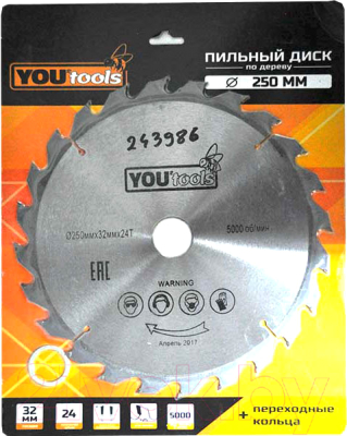 Пильный диск Yourtools Z24 250/32мм - фото