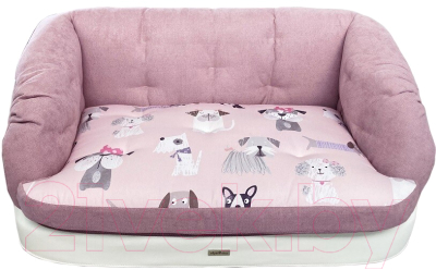 Лежанка для животных AntePrima Francine / 86/FrancinePink/2 (M, розовый с собачками) - фото