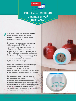 Метеостанция цифровая Bradex Ball TD 0742 (белый)