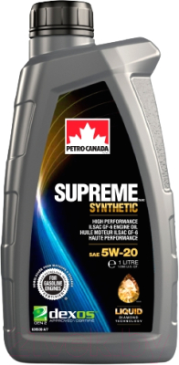 Моторное масло Petro-Canada Supreme Synthetic 5W20 / MOSYN52C12 - фото