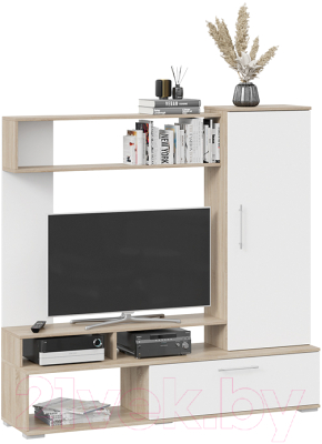 Стенка ТриЯ Сиена (дуб сонома/белый ясень) - фото