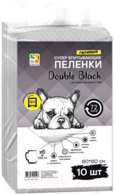 Одноразовая пеленка для животных Four Pets Double Black PFA103C-10UP - фото