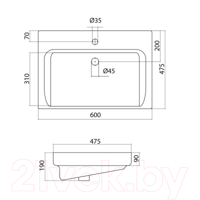 Умывальник Santek Тигода 60 (1WH302082)