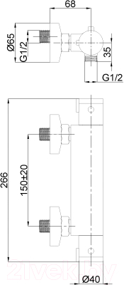 Смеситель Rubineta Thermo-12/K / H20L08