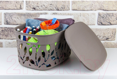 Корзина Idea Флора / М2362 (французский серый)