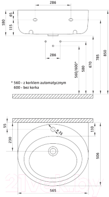 Умывальник Deante Peonia CDE 6U5W