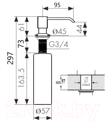 Дозатор встраиваемый в мойку Wisent W405-19
