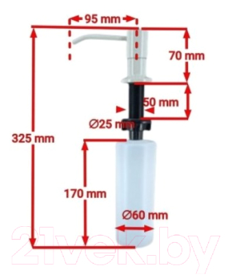 Дозатор встраиваемый в мойку Wisent W405-20