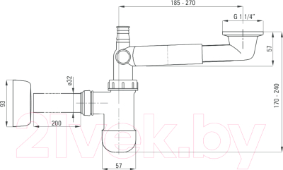 Сифон Deante Space Saver NHC 633K