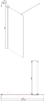 Душевая стенка Ambassador Walk-In 120x200 / 15031112