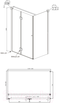 Душевой уголок Ambassador Diamond 120x80x200 / 12011107L