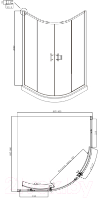 Душевой уголок Ambassador Kingston 90x90x200 / 14011104