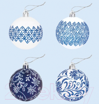 Набор шаров новогодних Золотая сказка Гжель / 591130