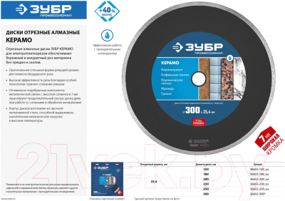 Отрезной диск алмазный Зубр 36655-200-z02