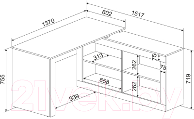 Письменный стол Интерлиния Loft LT-СП (дуб золотой/антрацит)