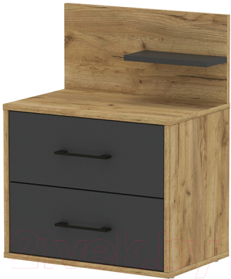 Прикроватная тумба Интерлиния Loft LT-Т55 (дуб золотой/антрацит) - фото
